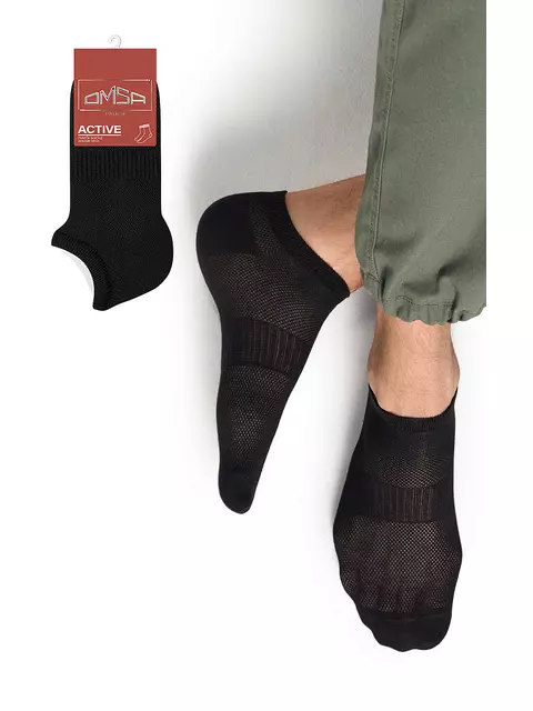 Мужские укороченные носки omsa active 119 nero, , 36-38 (23-25), OMSA, - 1