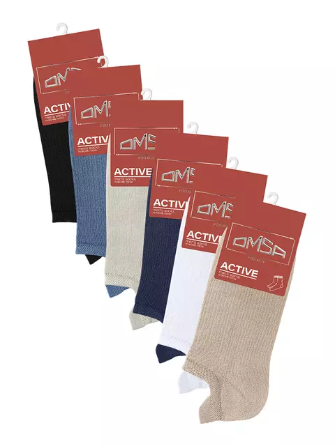Укороченные мужские носки omsa active 124 grigio chiaro, , 39-41 (25-27), OMSA, - 4