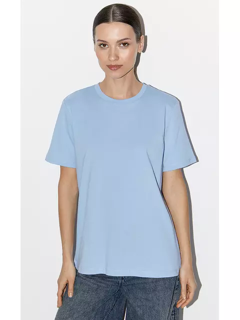 Футболка женская прямая omsa cotton omt_d1202 celeste, , 52 (2XL), OMSA, - 1