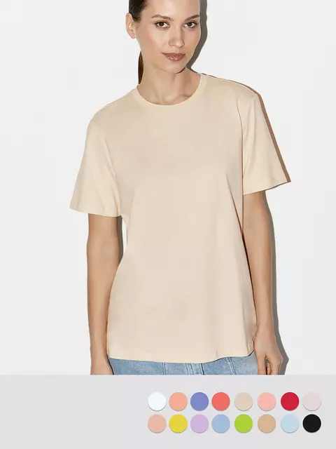 Футболка женская прямая omsa omt_d1202 vaniglia, , 54 (3XL), OMSA, - 1