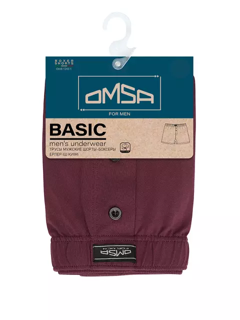 Мужские трусы-боксеры omsa omb 1243-1 bordo, , 52 (2XL), OMSA, - 4
