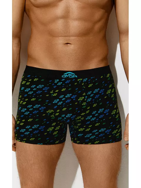 Трусы мужские боксеры omsa omu 1234-24b style nero/multicolor, , 46 (M), OMSA, - 1