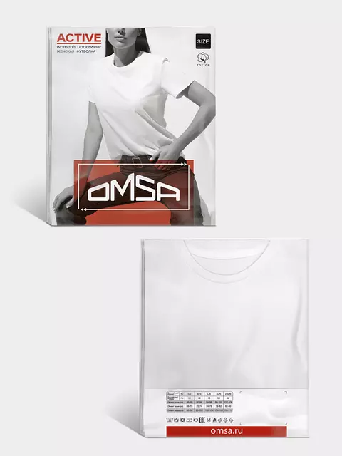 Футболка женская omsa omt_d1201 bianco, , 44 (S), OMSA, - 5