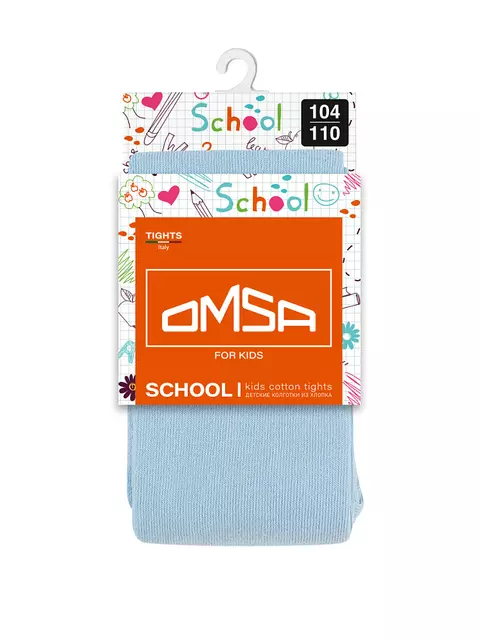 Детские колготки однотонные omsa kids 11с01 blu сhiaro, , 116-122/16-17, OMSA, - 2