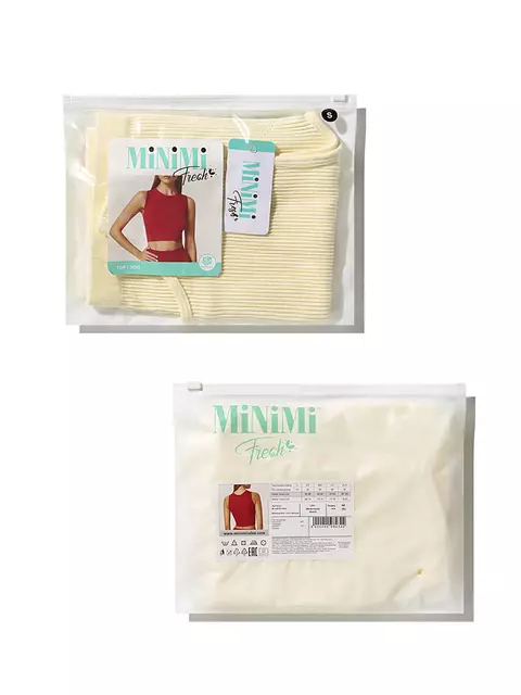 Cпортивный топ в рубчик (кашкорсе) minimi 1241as fresh avorio, , 48 (L), MINIMI, - 5