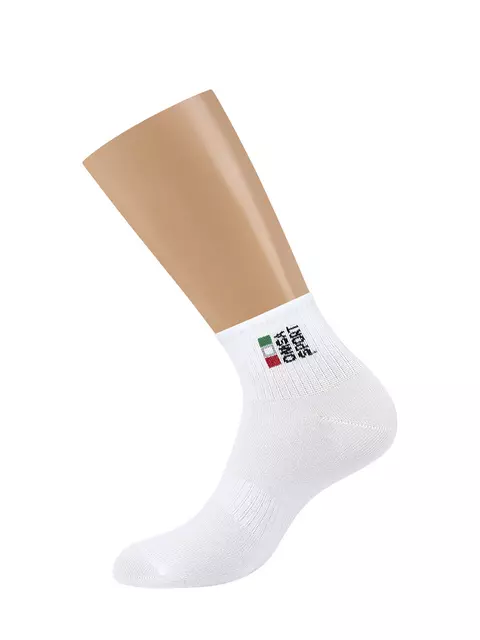 Мужские короткие носки omsa active 117 bianco, , 39-41 (25-27), OMSA, - 2