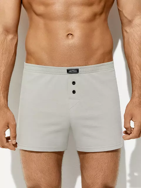 Трусы мужские шорты-боксеры из 100% хлопка omsa omb 1243 grigio melange, , 46 (M), OMSA, - 1