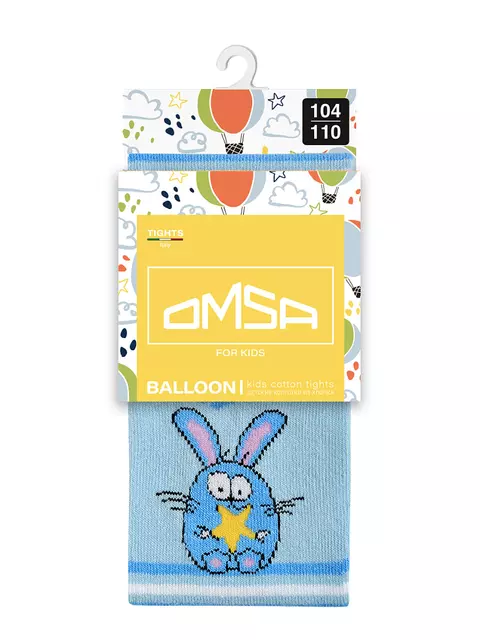 Детские колготки с рисунком (кот и зайчик) omsa kids 11p62 blu chiaro, , 92-98/13-14, OMSA, - 5