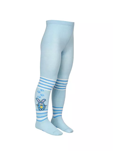 Детские колготки с рисунком (кот и зайчик) omsa kids 11p62 blu chiaro, , 92-98/13-14, OMSA, - 2