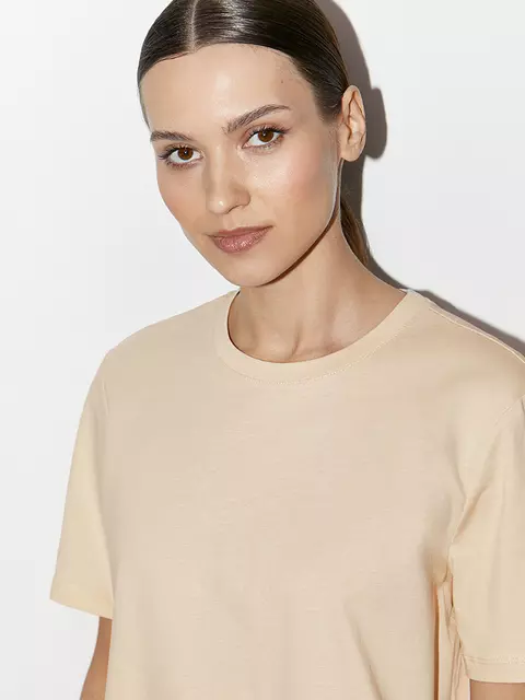 Футболка женская прямая omsa omt_d1202 vaniglia, , 54 (3XL), OMSA, - 4