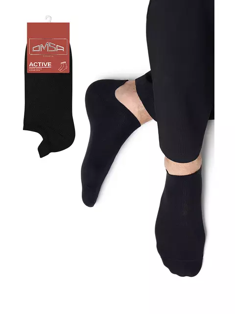 Укороченные мужские носки omsa active 124 nero, , 39-41 (25-27), OMSA, - 1