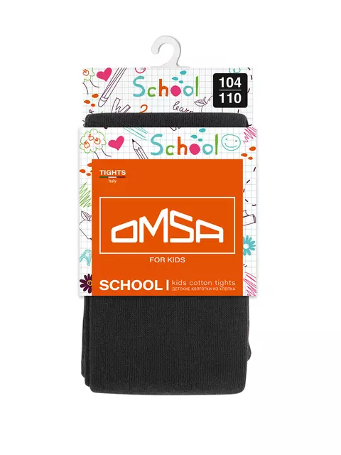 Детские колготки однотонные omsa kids 11с01 nero, , 116-122/16-17, OMSA, - 2