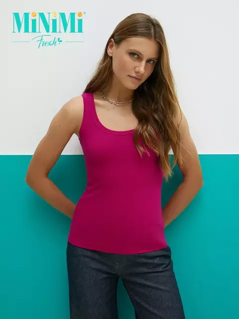 Майка женская из кашкорсе minimi 1321_01ce fuxia, , 46 (M), MINIMI, - 1