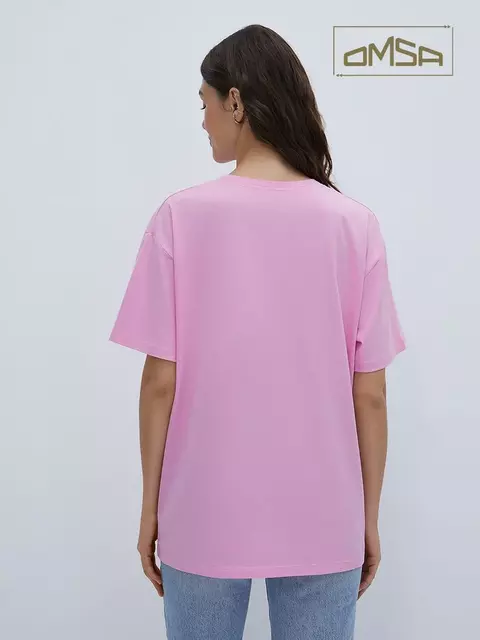 Женская футболка oversize из 100% хлопка omsa omt_d1301 rosa, , 46 (M), OMSA, - 3