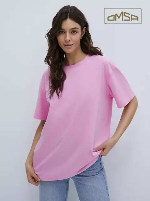 Женская футболка oversize из 100% хлопка omsa omt_d1301 rosa, , 46 (M), OMSA, - 1
