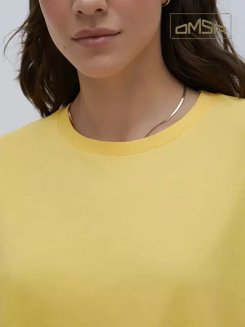 Женская футболка oversize из 100% хлопка omsa omt_d1301 giallo, , 46 (M), OMSA, - 4