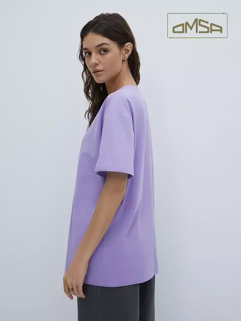 Женская футболка oversize из 100% хлопка omsa omt_d1301 lilla, , 46 (M), OMSA, - 2