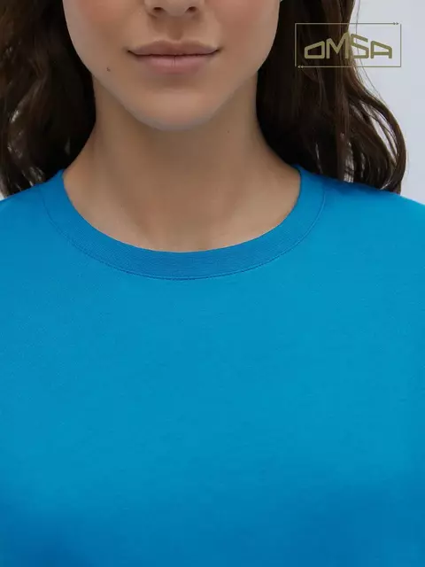 Женская футболка oversize из 100% хлопка omsa omt_d1301 blu, , 48 (L), OMSA, - 4