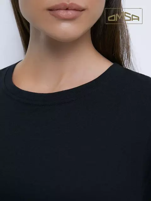 Женская футболка oversize из 100% хлопка omsa omt_d1301 nero, , 50 (XL), OMSA, - 4