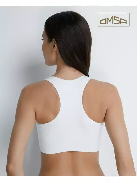 Топ спортивный на широких бретелях omsa oms142 bianco, , 44/46 (S/M), OMSA, - 2
