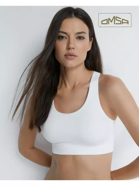 Топ спортивный на широких бретелях omsa oms142 bianco, , 44/46 (S/M), OMSA, - 1