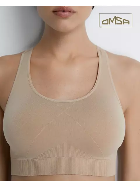 Топ спортивный на широких бретелях omsa oms142 naturale, , 44/46 (S/M), OMSA, - 4