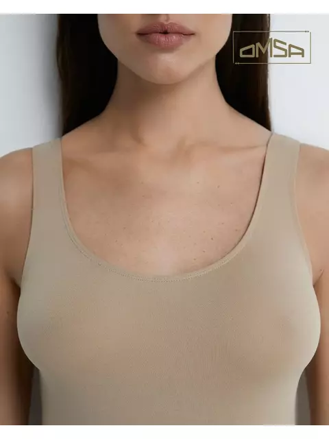 Майка женская на широких бретеля omsa oms181 naturale, , 46/48 (M/L), OMSA, - 3