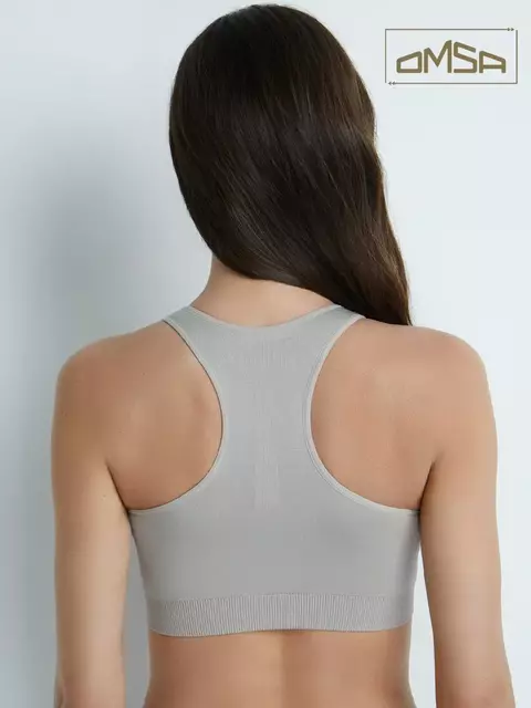 Топ спортивный на широких бретелях omsa oms142 latte, , 48/50 (L/XL), OMSA, - 4