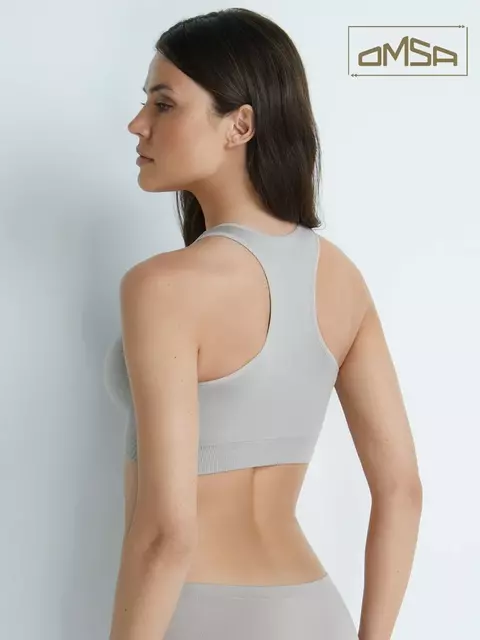 Топ спортивный на широких бретелях omsa oms142 latte, , 48/50 (L/XL), OMSA, - 6
