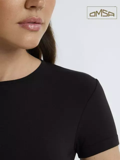 Футболка женская omsa omd 1411s soft nero, , 44 (S), OMSA, - 4