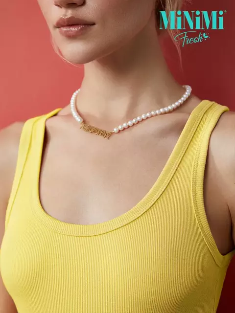 Майка женская на широких бретелях из кашкорсе minimi 1321_01ce giallo, , 46 (M), MINIMI, - 3