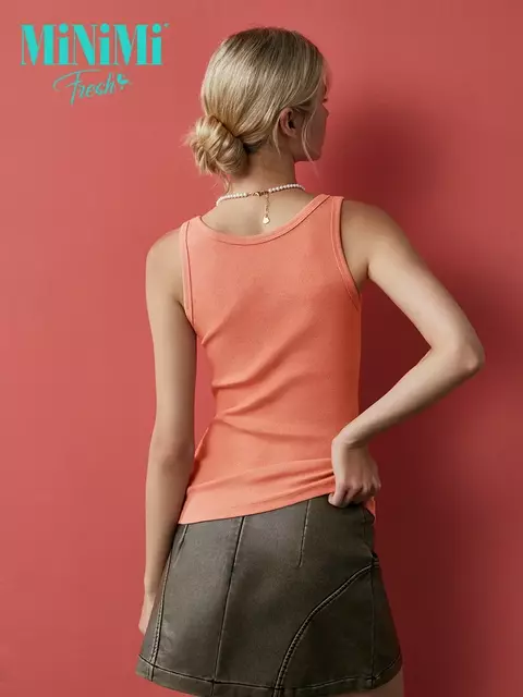 Майка женская на широких бретелях из кашкорсе minimi 1321_01ce corallo, , 46 (M), MINIMI, - 2