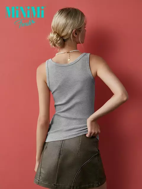 Майка женская из кашкорсе minimi 1321_01ce grigio melange, , 46 (M), MINIMI, - 2