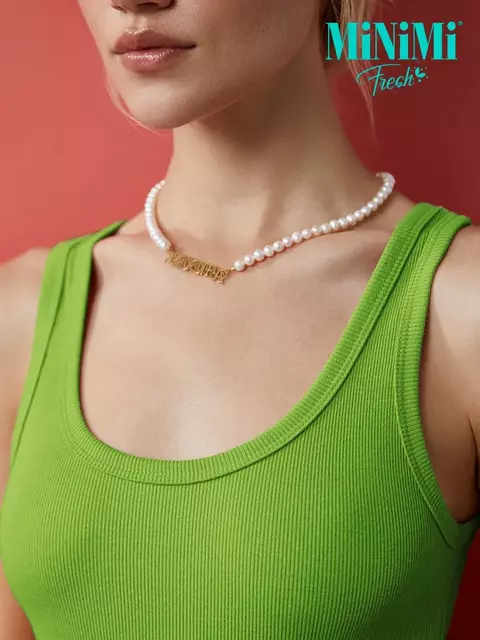 Майка женская на широких бретелях из кашкорсе minimi 1321_01ce lime, , 46 (M), MINIMI, - 4