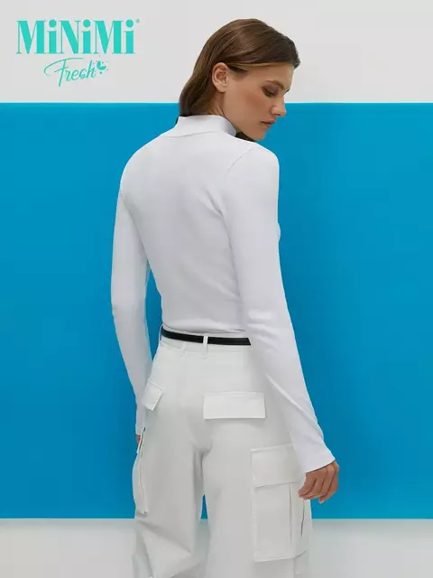 Водолазка женская из кашкорсе minimi 1711с fresh bianco, , 44 (S), MINIMI, - 2