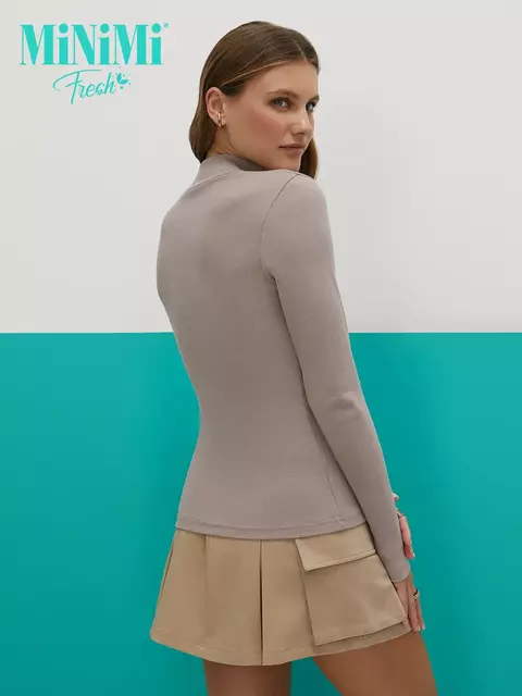 Водолазка женская из кашкорсе minimi 1711с fresh cappuccino, , 44 (S), MINIMI, - 3