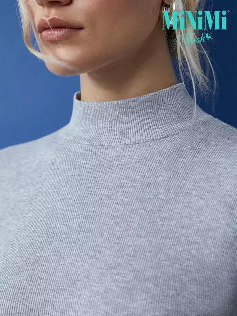 Водолазка женская из кашкорсе minimi 1711с fresh grigio melange, , 44 (S), MINIMI, - 4