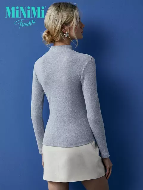 Водолазка женская из кашкорсе minimi 1711с fresh grigio melange, , 44 (S), MINIMI, - 2