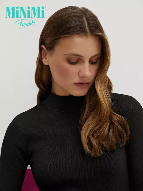 Водолазка женская из кашкорсе minimi 1711с fresh nero, , 44 (S), MINIMI, - 5