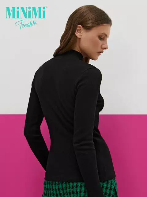 Водолазка женская из кашкорсе minimi 1711с fresh nero, , 44 (S), MINIMI, - 4
