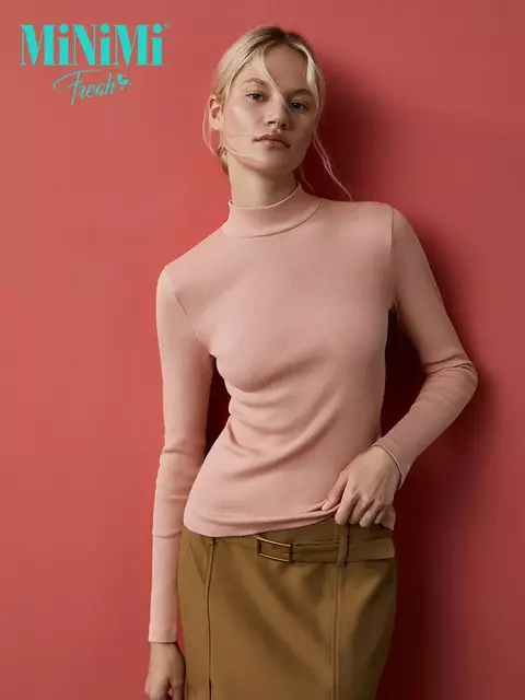 Водолазка женская из кашкорсе minimi 1711с fresh rosa antico, , 44 (S), MINIMI, - 3