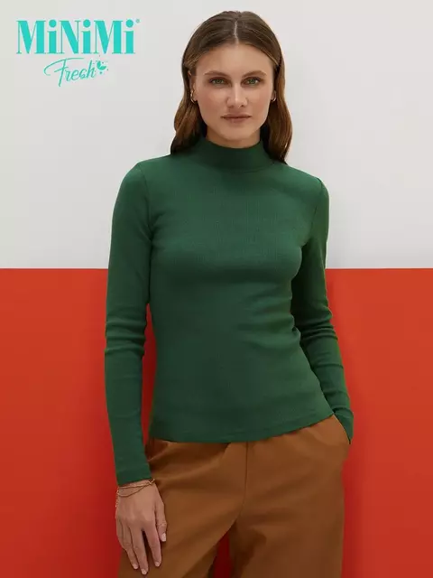 Водолазка женская из кашкорсе minimi mi 1711с fresh verde foresta, , 44 (S), MINIMI, - 1