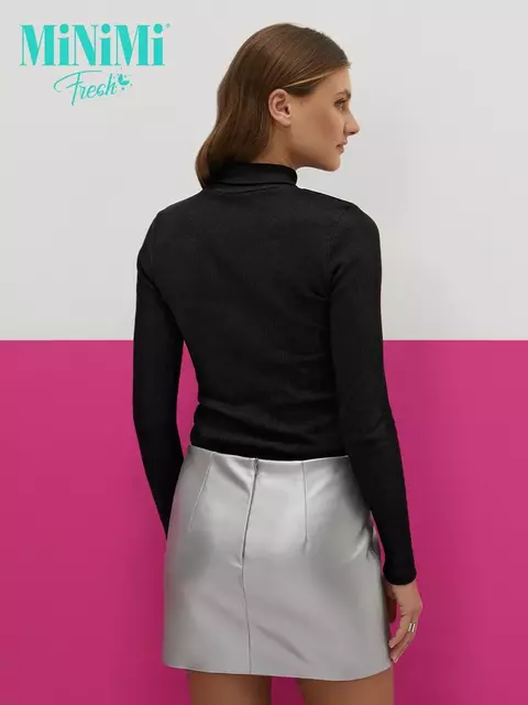Водолазка с высоким воротником с подворотом (кашкорсе) minimi 1731с fresh nero, , 44 (S), MINIMI, - 2