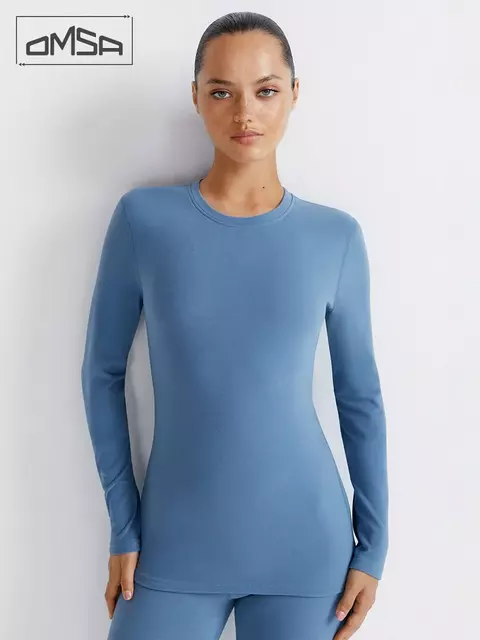 Лонгслив женский "термо" с длинным рукавом omsa omd 1612t pv jeans, , 50 (XL), OMSA, - 4