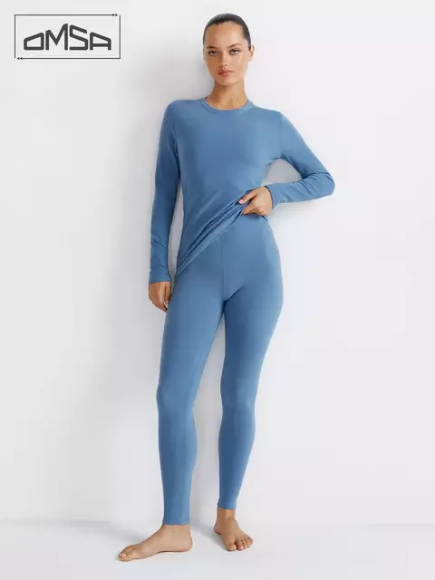 Лонгслив женский "термо" с длинным рукавом omsa omd 1612t pv jeans, , 50 (XL), OMSA, - 8