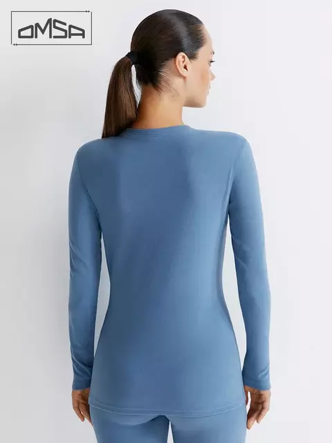 Лонгслив женский "термо" с длинным рукавом omsa omd 1612t pv jeans, , 50 (XL), OMSA, - 5