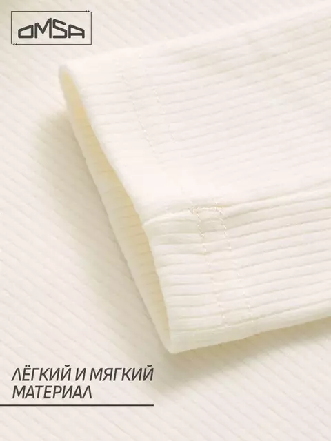 Лонгслив женский "термо" в рубчик с воротником omsa omd 1624t rb avorio, , 50 (XL), OMSA, - 9