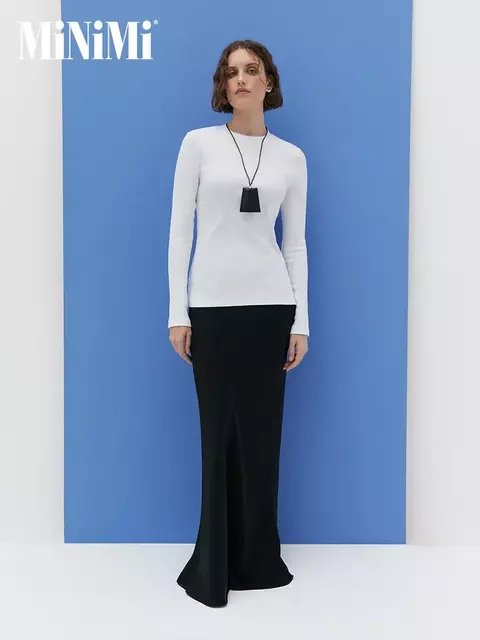 Женский лонгслив из кашкорсе minimi 1611с fresh bianco, , 42 (XS), MINIMI, - 3