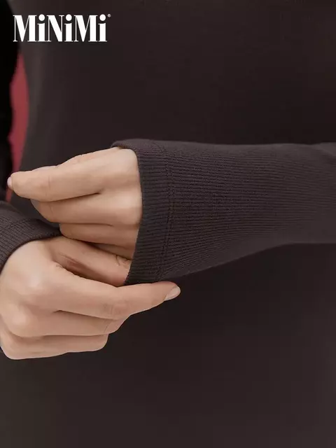 Женский лонгслив из кашкорсе minimi 1611с fresh cioccolata, , 42 (XS), MINIMI, - 4