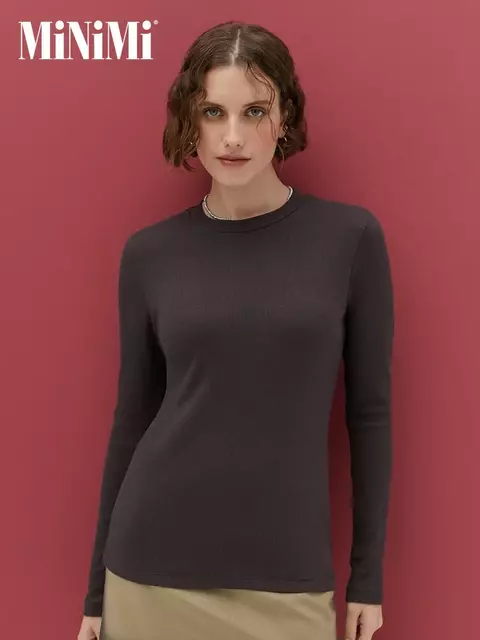 Женский лонгслив из кашкорсе minimi 1611с fresh cioccolata, , 42 (XS), MINIMI, - 1